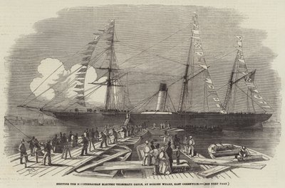 Chargement du câble télégraphique électrique méditerranéen, à Morden Wharf, East Greenwich - Edwin Weedon